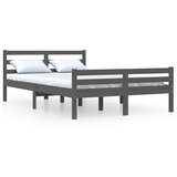  Posteljni okvir siv iz trdnega lesa 140x190 cm, (20644017) | Shoptok.si