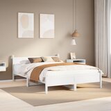 vidaXL Posteljni okvir brez vzmetnice bel 140x200 cm trdna borovina | Shoptok.si
