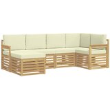  Set vanjskih sofa 6 pcs Bijela i krem Poliester | shoptok.hr