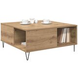 vidaXL Klubska miza artisan hrast 80 x 80 x 36.5 cm Konstruiran les | Shoptok.si