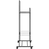  Stalak za odjeću s policom s kotačem Crna 80 x 53 x 156 cm | shoptok.hr