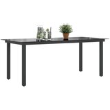 Vrtni stol crni 190 x 90 x 74 cm aluminijum i staklo | Eponuda.com