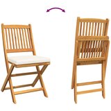  Sklopive vrtne stolice s bijelim jastukom 6 kom Solid Acacia Wood | shoptok.hr
