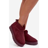Boto Stylish Suede Low Snow Boots Burgundy Nucca | Shoptok.si