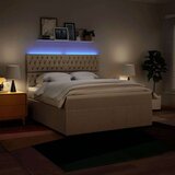  Krevet s oprugama i madracem krem 180x200 cm od tkanine | shoptok.hr