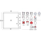Male kuće Drveno spremište TOBIAS 25M2 526 × 508 cm – bez završnog krovnog pokrova | shoptok.hr