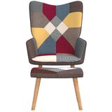  Stolica za opuštanje s osloncem za noge patchwork od tkanine | shoptok.hr