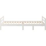  Posteljni okvir bel 90x200 cm trdna borovina, (20725664) | Shoptok.si