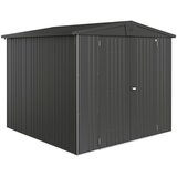 BIOHORT Europa Spremište 4 (Vanjska širina uklj. krovni prevjes: 244 cm, Vanjska dubina uklj. krovni prevjes: 228 cm, Čelik, Tamno siva metalik) | shoptok.hr