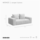 Rodier Rožnata sedežna garnitura iz tkanine bouclé 212 cm Monce – | Shoptok.si
