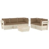The Living Store Vrtna garnitura iz palet 6-delna z blazinami smrekovina - Vrtna Sedežna Garnitura, (21421564) | Shoptok.si