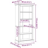  Biblioteka od borovine meksički asortiman Corona 80x40x170 cm | shoptok.hr