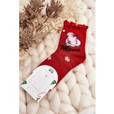 Aura.via Women's Shiny Christmas Socks with Snowman Red | Shoptok.si