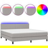  Box spring s madracem LED svjetlosivi 180x200 cm tkanina | shoptok.hr
