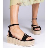 Gemre Black platform espadrille sandals Panola | ePonuda.com