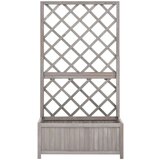 vidaXL vrtna sadilica s rešetkom siva 70x30x135 cm od masivne jelovine | shoptok.hr