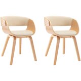 Maison Chic Jedilni stoli - Vzorci stoli 2 kosa krem ukrivljen les in umetno usnje A301, (22032233) | Shoptok.si