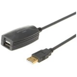 E-green kabl 2.0 usb a - usb a m/f (nastavak) 5m crni (sa pojačivačem) u