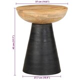 vidaXL stranska miza črna Ø37x45 cm masivni les Mango | Shoptok.si