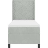 vidaXL Box Spring postelja z blazino svetlo siva 80x200 cm žamet | Shoptok.si
