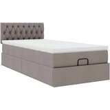 vidaXL Otomanski posteljni okvir z vzmetnico taupe 90x190 cm blago, (21609037) | Shoptok.si