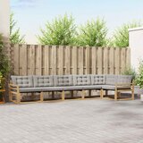  Set vanjskih sofa 6 kom. Bijela i svjetlosiva Smeđa 408 x 170,5 x 73 cm | shoptok.hr