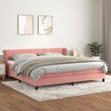 The Living Store Box spring postelja z vzmetnico roza 200x200 cm žamet - Box Spring Postelja, (21491969) Cene