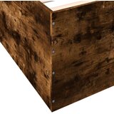 vidaXL Posteljni okvir dimljeni hrast 120x190 cm inženirski les | Shoptok.si