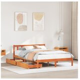 vidaXL Okvir kreveta bez madraca voštano smeđi 120x190 cm od borovine | shoptok.hr