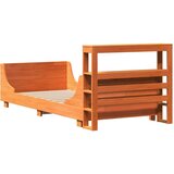 vidaXL Posteljni okvir brez vzmetnice voščeno rjav 100x200 cm borovina | Shoptok.si