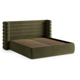 Micadoni Zeleni tapecirani bračni krevet s prostorom za odlaganje s podnicom 200x200 cm Mount – | shoptok.hr