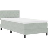 vidaXL Krevet s prolazom sa madracem Svijetlosivi 90x200 cm Baršun | shoptok.hr