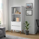 vidaXL Knjižna omara MOLDE bela 60x35x133,5 cm trdna borovina | Shoptok.si