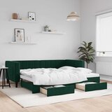  Dnevni krevet na razvlačenje tamnozeleni 90 x 200 cm baršunasti | shoptok.hr