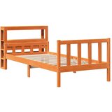 vidaXL Posteljni okvir z vzglavjem voščeno rjava 75x190 cm borovina, (21292297) Cene