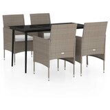  5-dijelni vrtni blagovaonski set s jastucima bež i crni | shoptok.hr