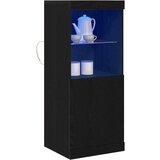  Stranska omara z LED lučkami Črna hrast 41x37x100 cm | Shoptok.si