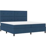  postelja s škatlastim vzmetenjem z vzmetnico modra 200x200 cm tkanina, (22082832) | Shoptok.si