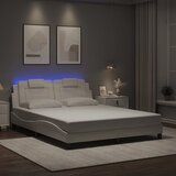 Furnova Posteljni okvir z LED lučkami bel 160x200 cm umetno usnje, (21935016) Cene