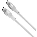 Ksix kabel USB-C na USB-C, 60W, pleteni, aluminijska legura, 1 m, bijeli | shoptok.hr