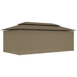  Sjenica sa zastorima 600 x 298 x 270 cm smeđe-siva 180 g/m² | shoptok.hr