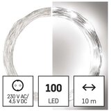  LED božična nano veriga srebrna, 10 m, zunanja in notranja, hladna bela, časovnik | Shoptok.si