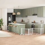  Vrata za pse s vratašcima 6 panela sklopiva 480 cm drvo topole Bijela 80 x 60 x 2 cm | shoptok.hr