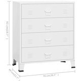 vidaXL Industrijski ladičar bijeli 78 x 40 x 93 cm metalni | shoptok.hr