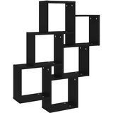  Kockaste zidne police crne 78 x 15 x 93 cm konstruirano drvo | Eponuda.com