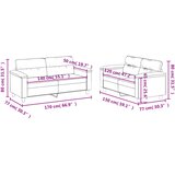  2-dijelni set sofa s jastucima smeđesivi od mikrovlakana | shoptok.hr