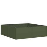 Maison Chic Cvetlični Lonec - Cvetlično korito olivno zelena 100x100x30 cm Jeklo, (21788972) | Shoptok.si