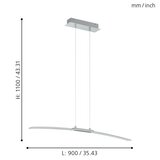 Eglo Lasana visilica/1, led, 30w, d 900, alu/hrom bela | Eponuda.com