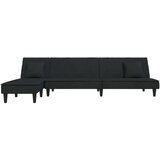  Kutna garnitura na razvlačenje crna 255x140x70 cm baršunasta | shoptok.hr