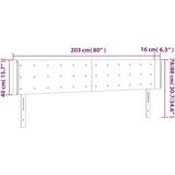  LED uzglavlje smeđesivo 203x16x78/88 cm od tkanine | shoptok.hr